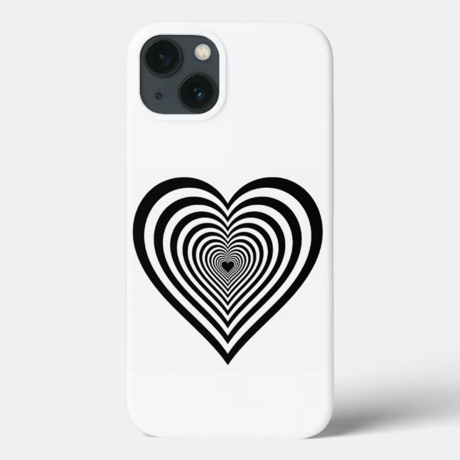 Schwarze Herz-Optical Illusion iPhone-Hülle Case-Mate iPhone Hülle (Rückseite)
