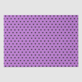 Schwarze Herzen auf Lila | Custom Seidenpapier
