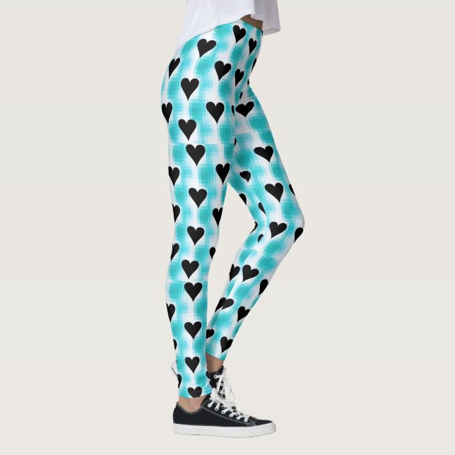 Schwarze Herzen Leggings (Rechts)