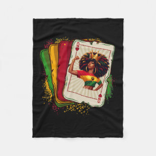 Schwarze Herzenskönigin Kartenspiel Stolz Black H Fleecedecke