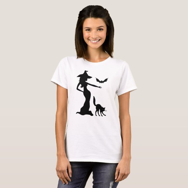 Schwarze Hexe T-Shirt (Vorne ganz)