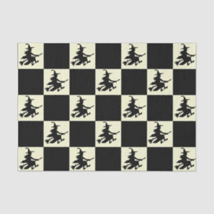 Schwarze Hexen kariert Seidenpapier