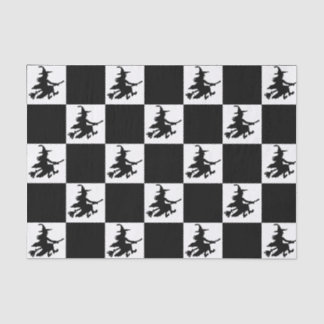 Schwarze Hexen kariert Seidenpapier