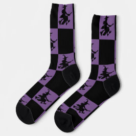 Schwarze Hexen, schwarz und Lila geprüft Socken