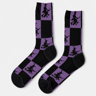 Schwarze Hexen, schwarz und Lila geprüft Socken