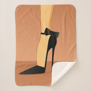 Schwarze High Heels Sherpadecke