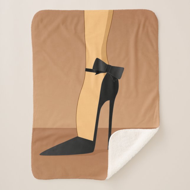 Schwarze High Heels Sherpadecke (Vorderseite)