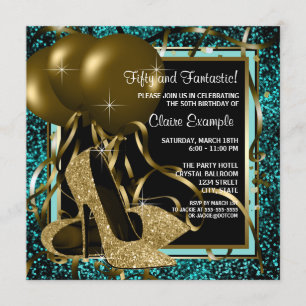 Schwarze High Heels zum Geburtstag Party Einladung