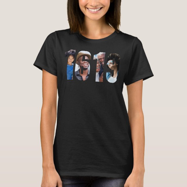 Schwarze Historie Monat Personalisiert 1619 Foto R T-Shirt (Vorderseite)