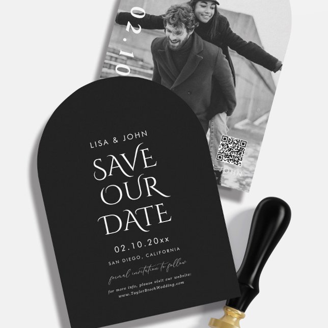 Schwarze Hochzeit Foto speichern Einladung (Von Creator hochgeladen)