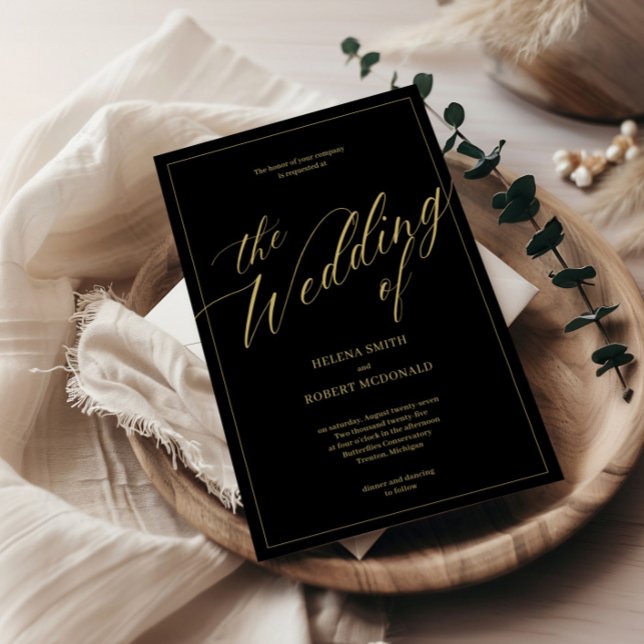 Schwarze Hochzeit - Moderne Einladung (Von Creator hochgeladen)