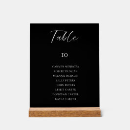 Schwarze Hochzeit Sitzordnung Tischkarte Elegant Acrylschild