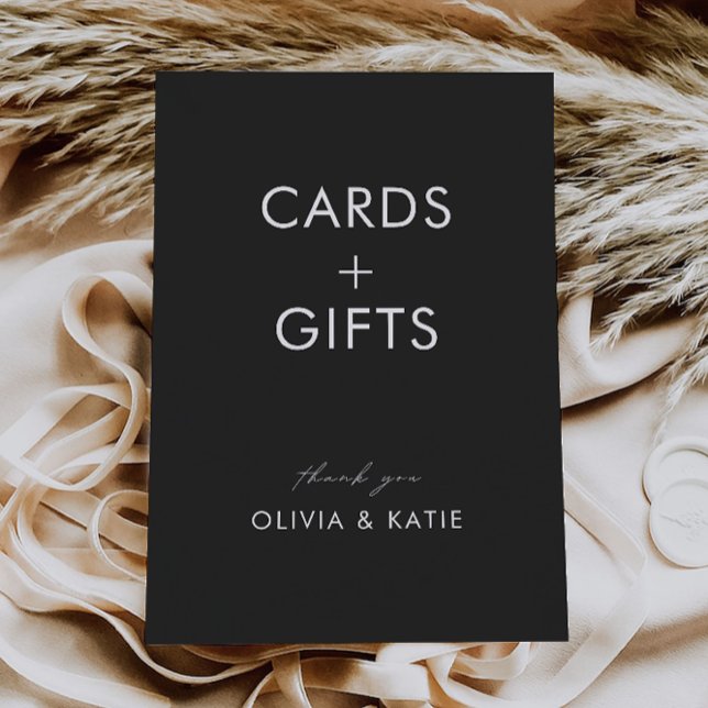 Schwarze Hochzeitskarten und Geschenkzeichen, Einladung (Black Wedding Cards and Gifts Sign,)