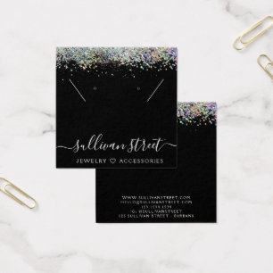 Schwarze Holografische Glitter-Ohrring-Halsketten-