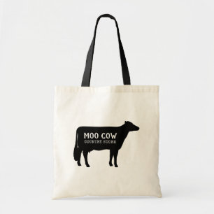Schwarze Holstein Kuh Silhouette Custom Farm Tragetasche