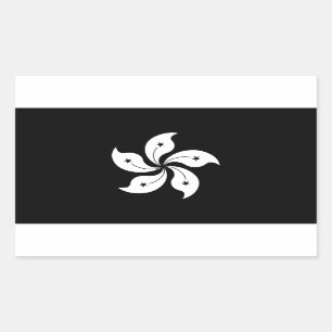 Schwarze Hong- Kongorchideen-Blumen-regionale Rechteckiger Aufkleber