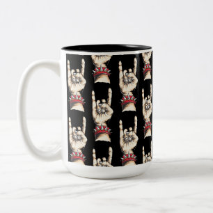 Schwarze Horns-Up-Muster Zweifarbige Tasse
