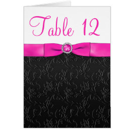 Schwarze, Hot-Pink-farbene und weiße Tischnummer