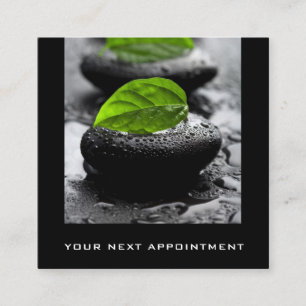 Schwarze Hot Stones Blätter Massage Anstellungs-K Terminkarte