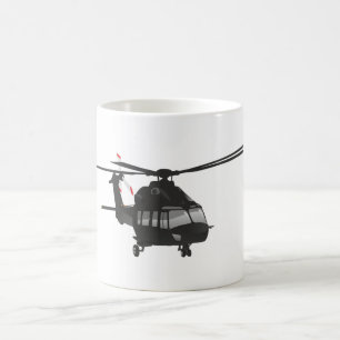 Schwarze Hubschrauber-Tasse Kaffeetasse