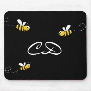 Schwarze Hummeln Sommerspass Spaß Monogramm Mousepad