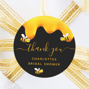 Schwarze Hummeln süße Honig-Junggesellinnenabschie Runder Aufkleber
