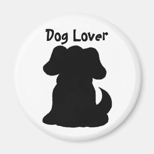 Schwarze Hund-Silhouette Magnet