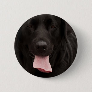Schwarze Hundegesicht Button