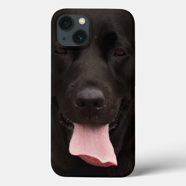 Schwarze Hundegesicht Case-Mate iPhone Hülle (Rückseite)