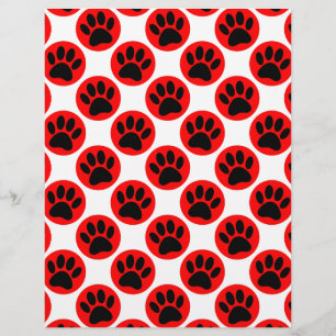 Schwarze Hundepaws in roten Polka-Punkten