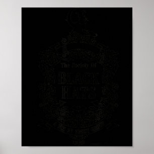 Schwarze Hüte Gesellschaft Halloween Hexe fliegt b Poster