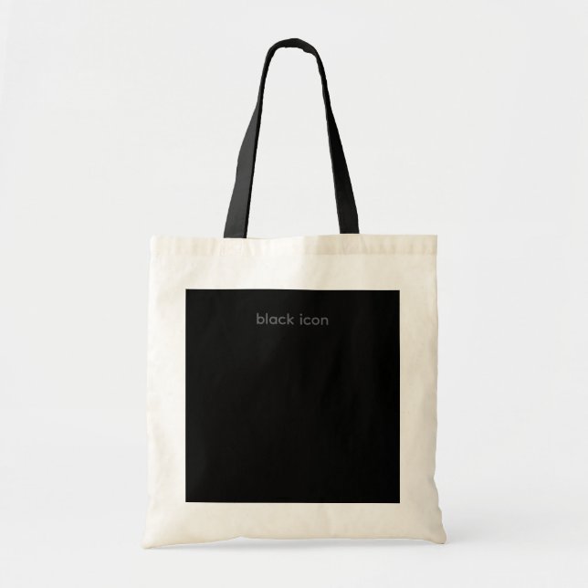 Schwarze Icon - Typografie-Tasche Tragetasche (Vorne)