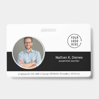 Schwarze ID | Mitarbeiter Foto ID Company Security Ausweis