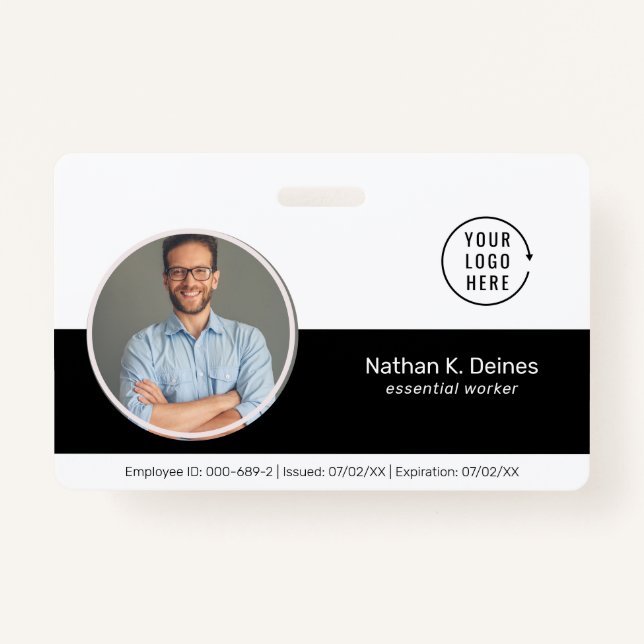 Schwarze ID | Mitarbeiter Foto ID Company Security Ausweis (Vorderseite)