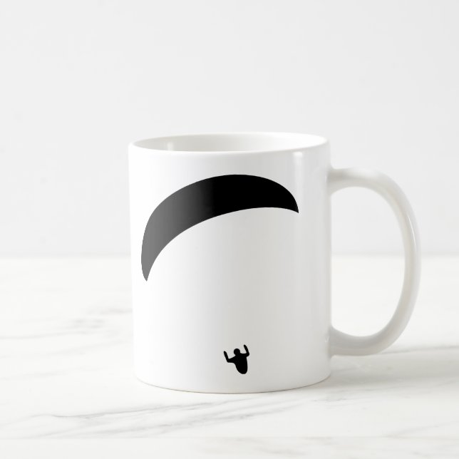schwarze Ikone des Gleitschirmfliegen Kaffeetasse (Rechts)