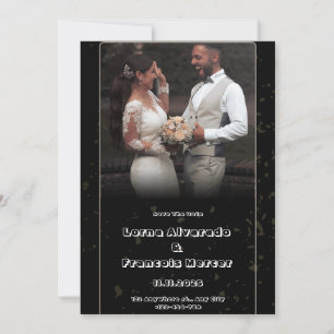Schwarze Illustration - Einladung zur Hochzeit