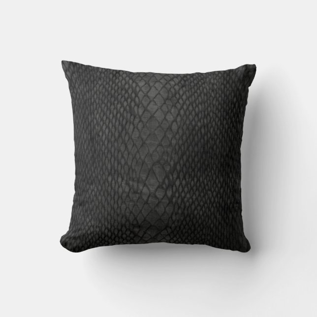 Schwarze Illustration von Snakeskin-Kiefer Kissen (Vorderseite)