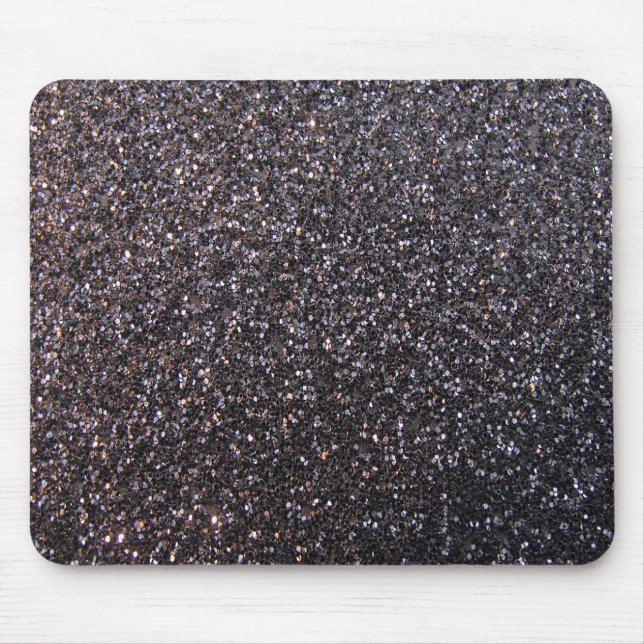 Schwarze Imitat-Glittergraphik Mousepad (Vorne)