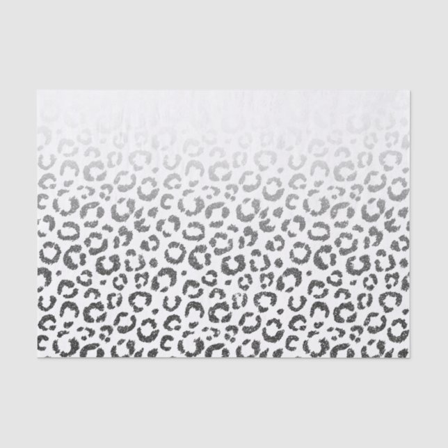 Schwarze Imitat-Glitzer-Leopard-Druck-Steigung Seidenpapier (Vorderseite)