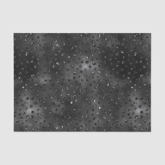 Schwarze Imitate Glitzer Cheetah Spots Seidenpapier (Vorderseite)