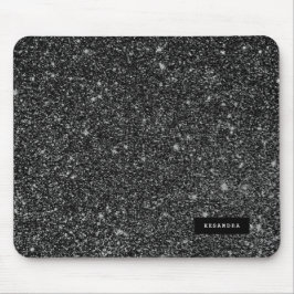 Schwarze Imitate Glitzer & Weiße Glitzern Hintergr Mousepad