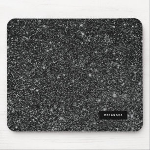 Schwarze Imitate Glitzer & Weiße Glitzern Hintergr Mousepad