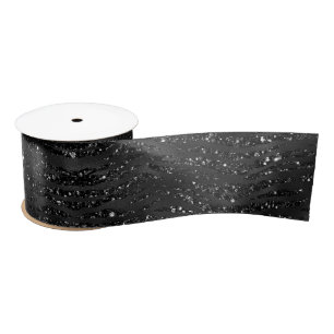 Schwarze Imitate Glitzer Zebra Streifen Satinband