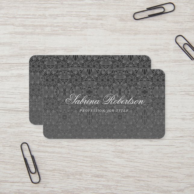 Schwarze Imitate Silver Zierschrift Visitenkarte (Vorderseite/Rückseite Beispiel)