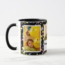 Schwarze individuell anpassbare Fotorahmen Geburts Tasse