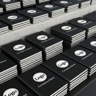 Schwarze individuelle Logobrandings für Geschäftsf Notizbuch