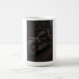 Schwarze Inferno-Mosaik-Benutzerdefinierte Motorra Kaffeetasse