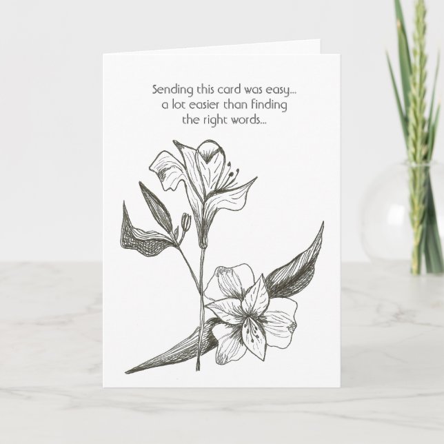 Schwarze Innenseite der Lilienkarte Karte (Vorderseite)