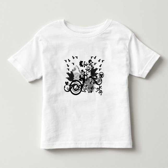 Schwarze irische Wirbel und Kobolde Kleinkind T-shirt (Vorderseite)