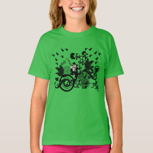 Schwarze irische Wirbel und Kobolde T-Shirt